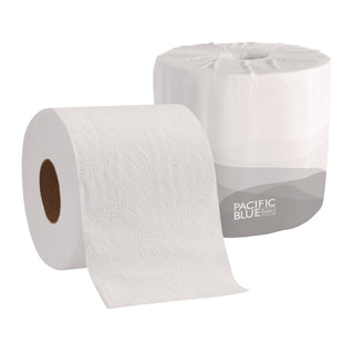 Pacific Blue Basic Bathroom Tissue, Septic Safe, 2-Ply, White, 550 Sheets/Roll, 80 Rolls/Carton