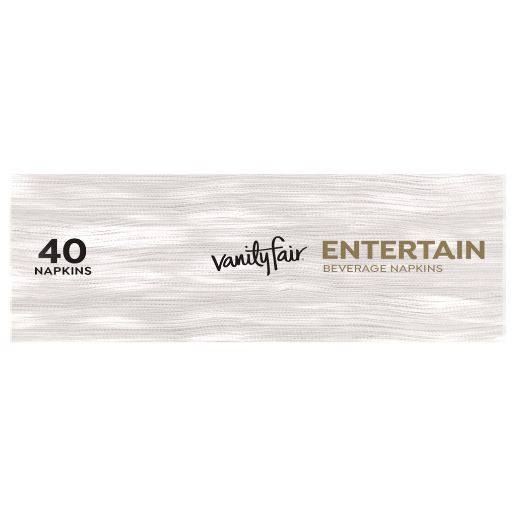 Entertain Beverage Napkins, 2-Ply, 9.8 x 9.8, White, 40/Pack, 12 Packs/Carton