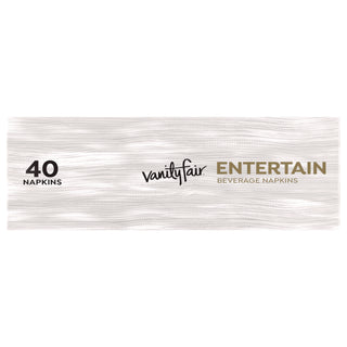 Entertain Beverage Napkins, 2-Ply, 9.8 x 9.8, White, 40/Pack, 12 Packs/Carton