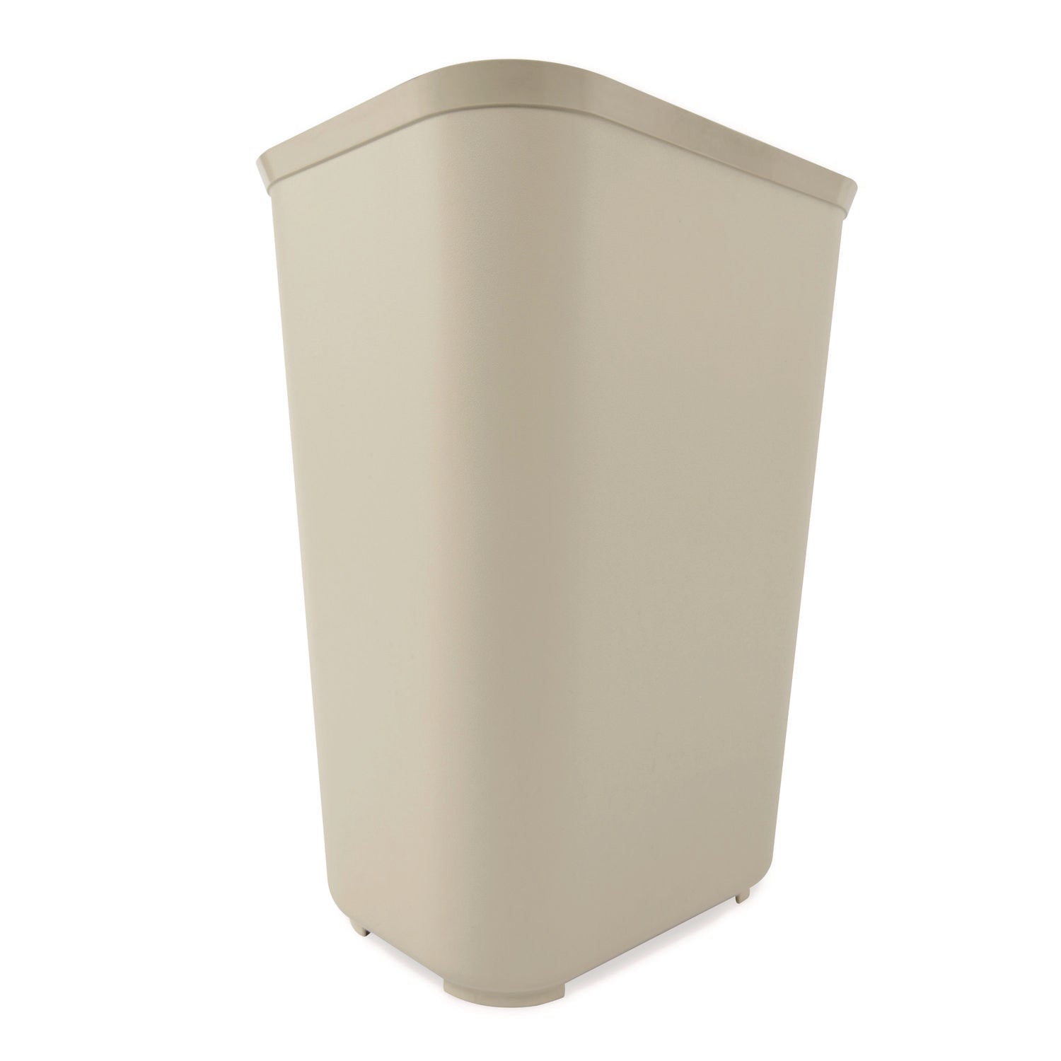 Fiberglass Wastebasket, 10 gal, Fiberglass, Beige