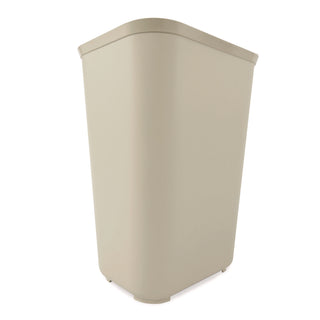 Fiberglass Wastebasket, 10 gal, Fiberglass, Beige