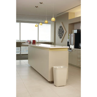 Fiberglass Wastebasket, 10 gal, Fiberglass, Beige