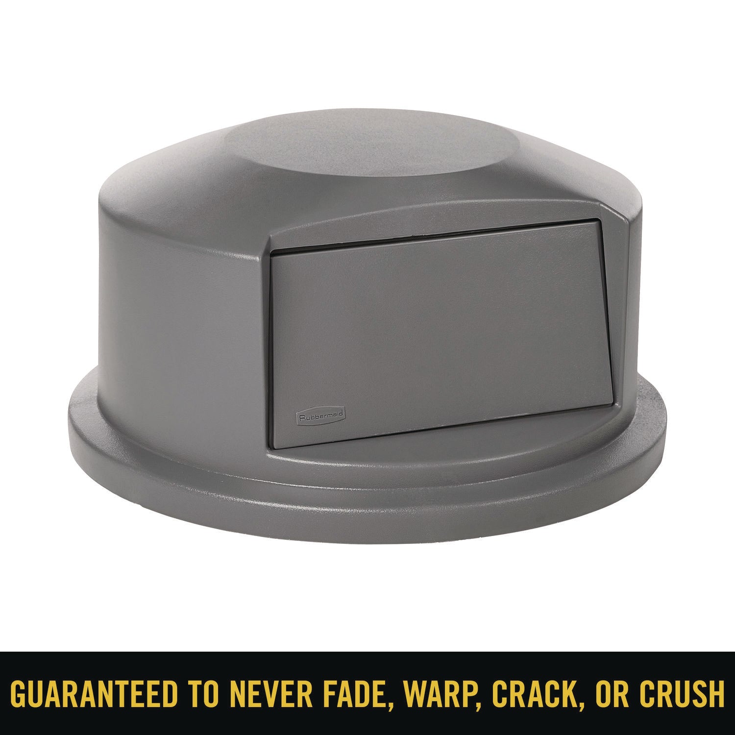 Round Brute Dome Top Receptacle, Push Door, 24 13/16 x 12 5/8, Gray