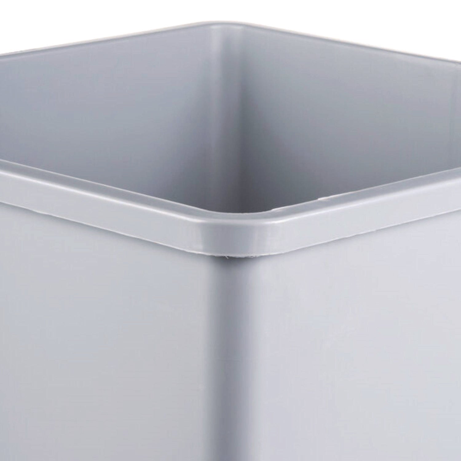 Untouchable Waste Container, Square, Plastic, 35gal, Gray
