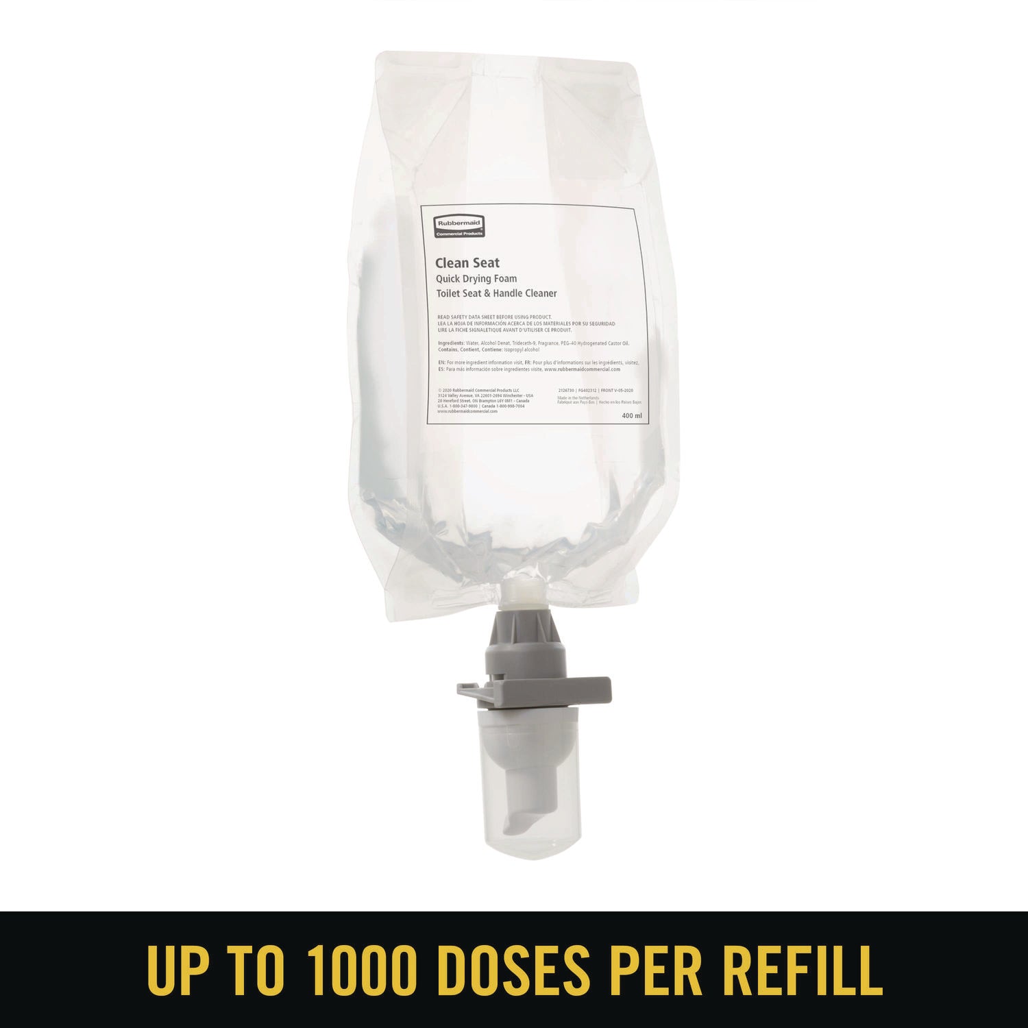 TC Clean Seat Foaming Refill, Unscented, 400mL Box, 12/Carton