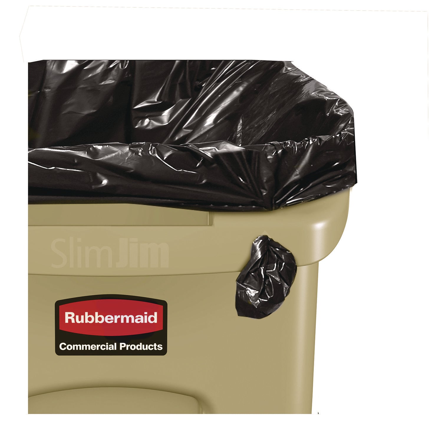 Slim Jim with Venting Channels, 23 gal, Plastic, Beige