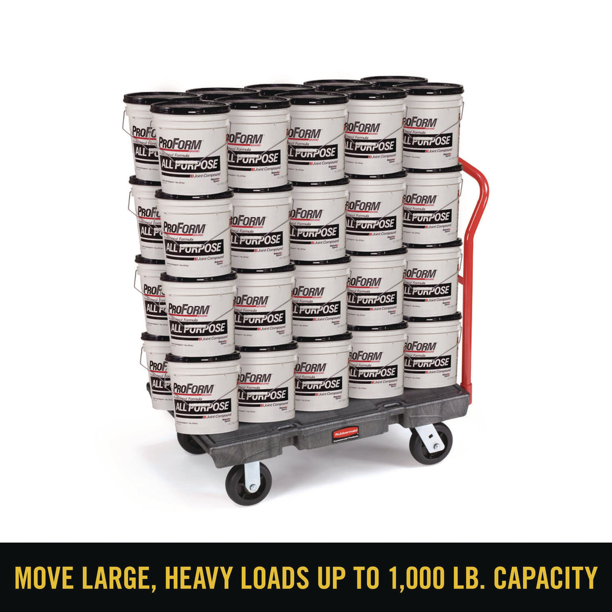 Heavy-Duty Platform Truck Cart, 1,000 lb Capacity, 24 x 36 Platform, Black
