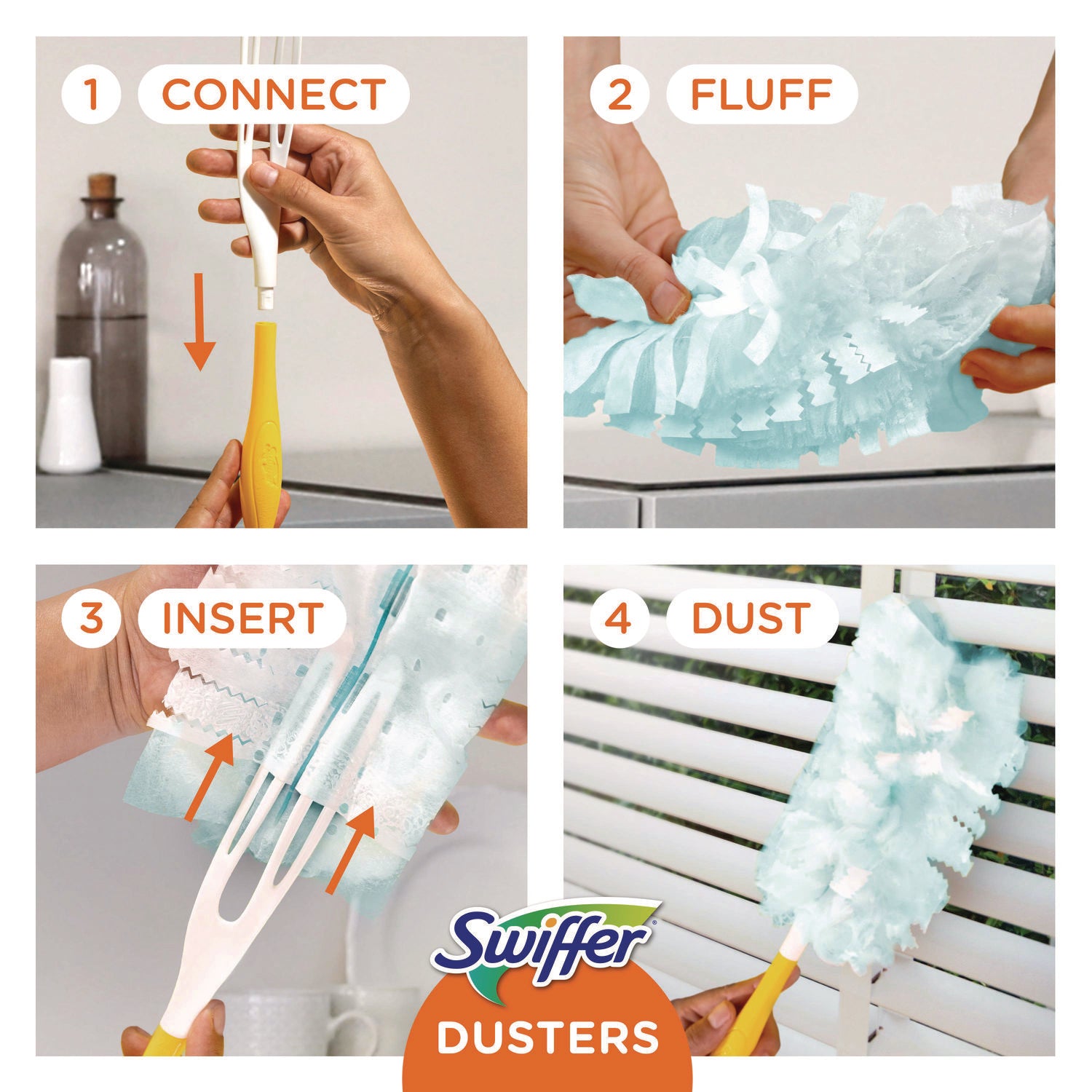 Dusters Refill, Dust Lock Fiber, Blue, Gain Original Scent, 18/Pack