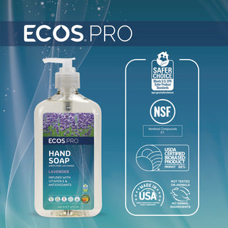 Liquid Hand Soap, Lavender Scent, 17 oz Pump Bottle