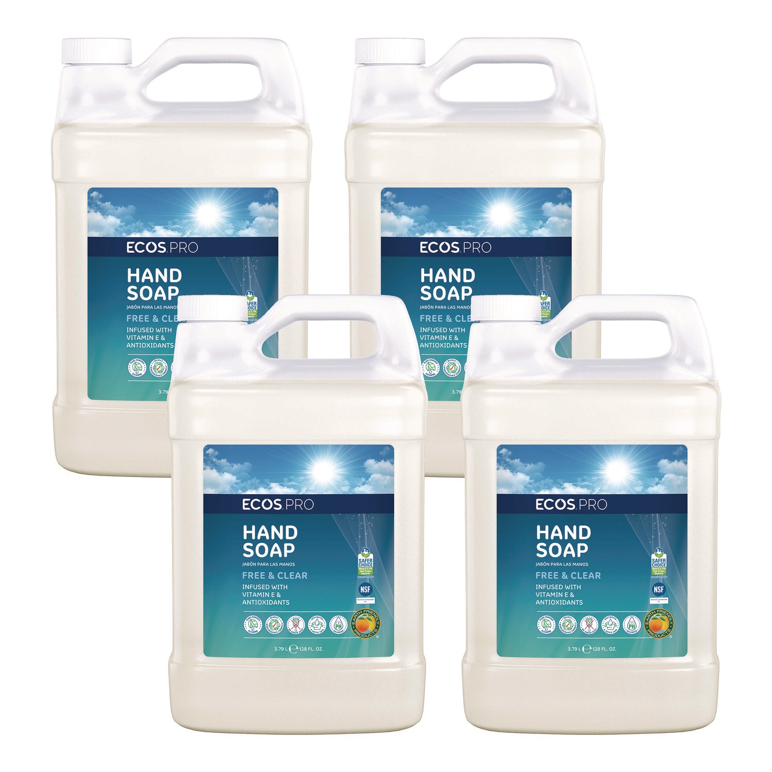 Liquid Hand Soap, Free and Clean Scent, 1 gal Bottle