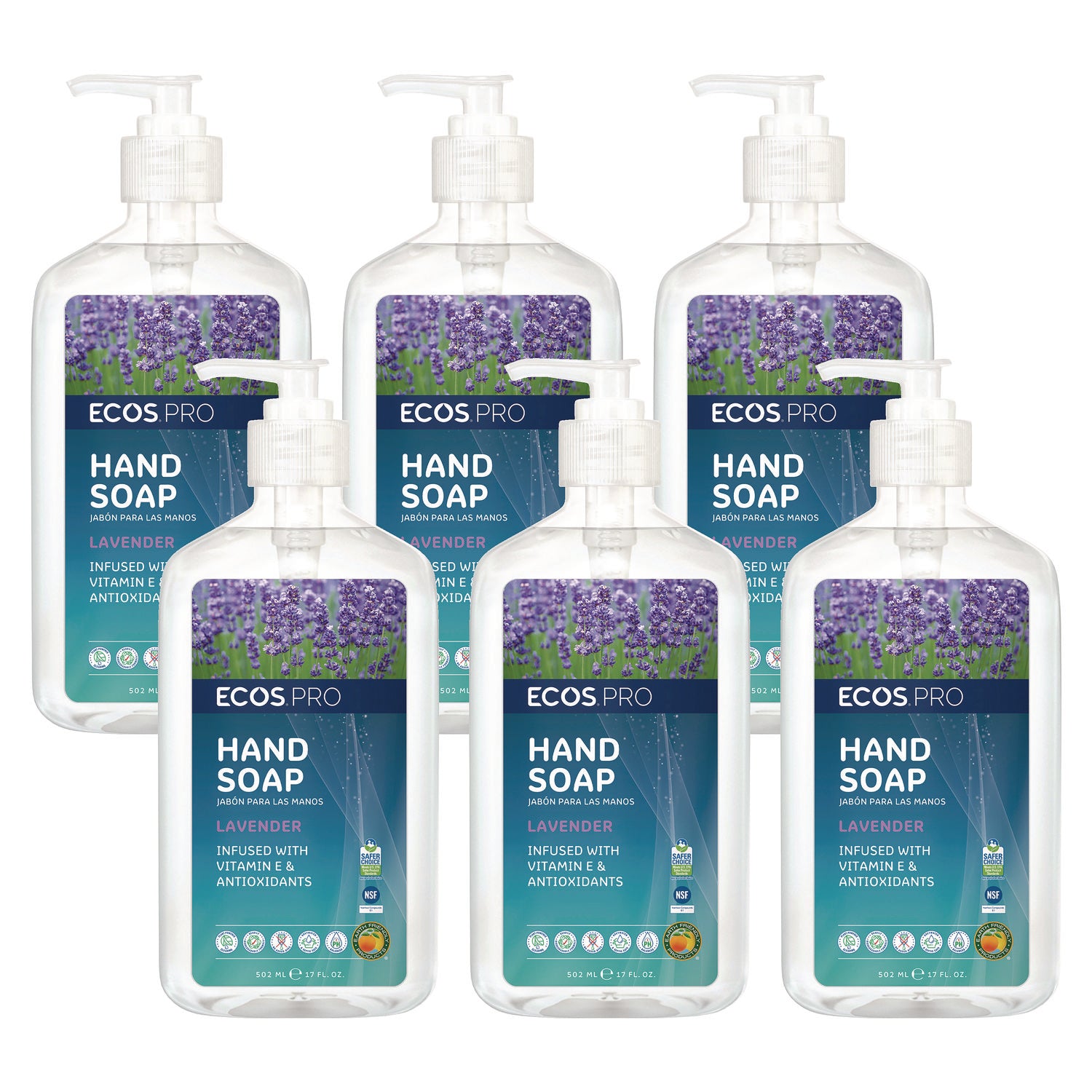 Liquid Hand Soap, Lavender Scent, 17 oz Pump Bottle