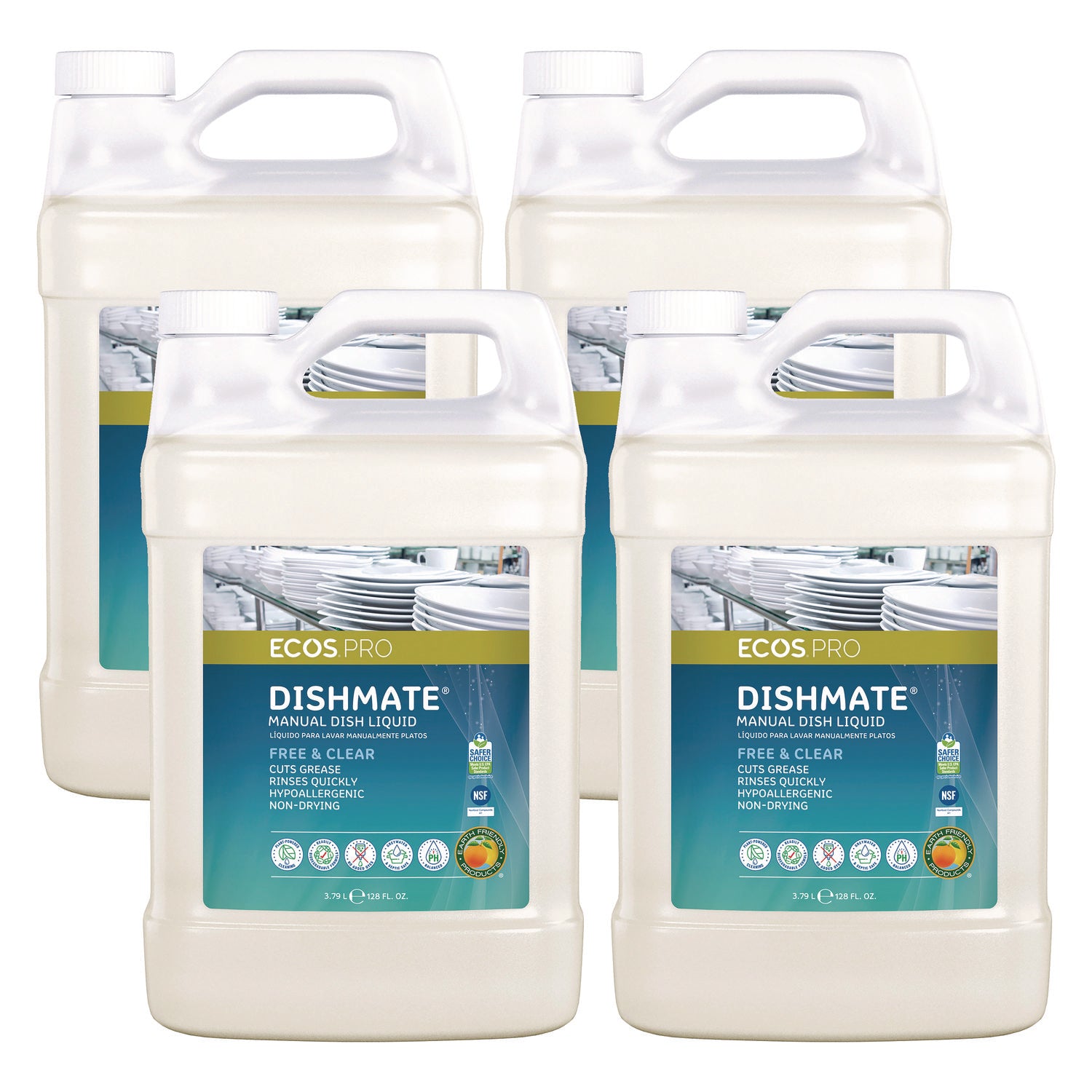 Dishmate Manual Dish Liquid, 128 oz Bottle