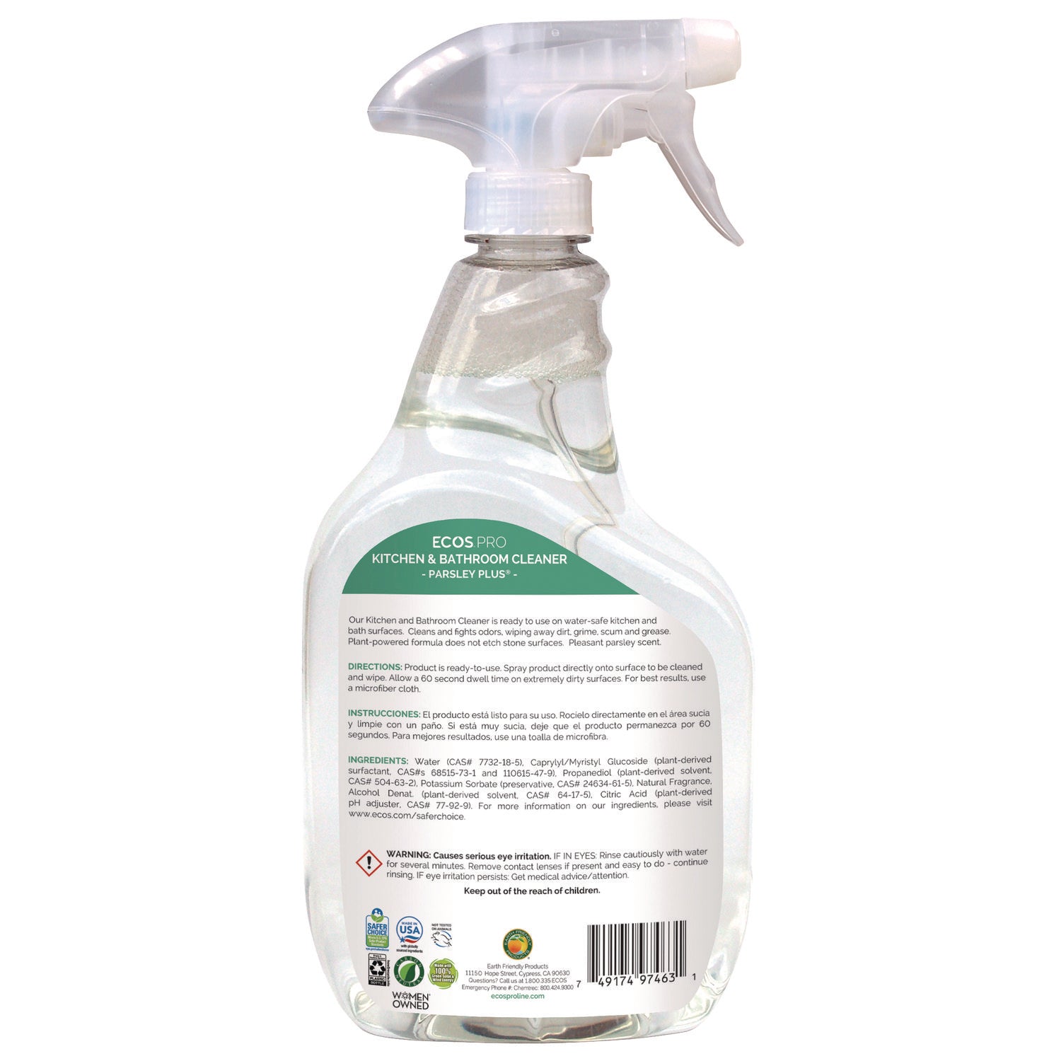 Parsley Plus All-Purpose Kitchen & Bathroom Cleaner, 32 oz Spray Bottle