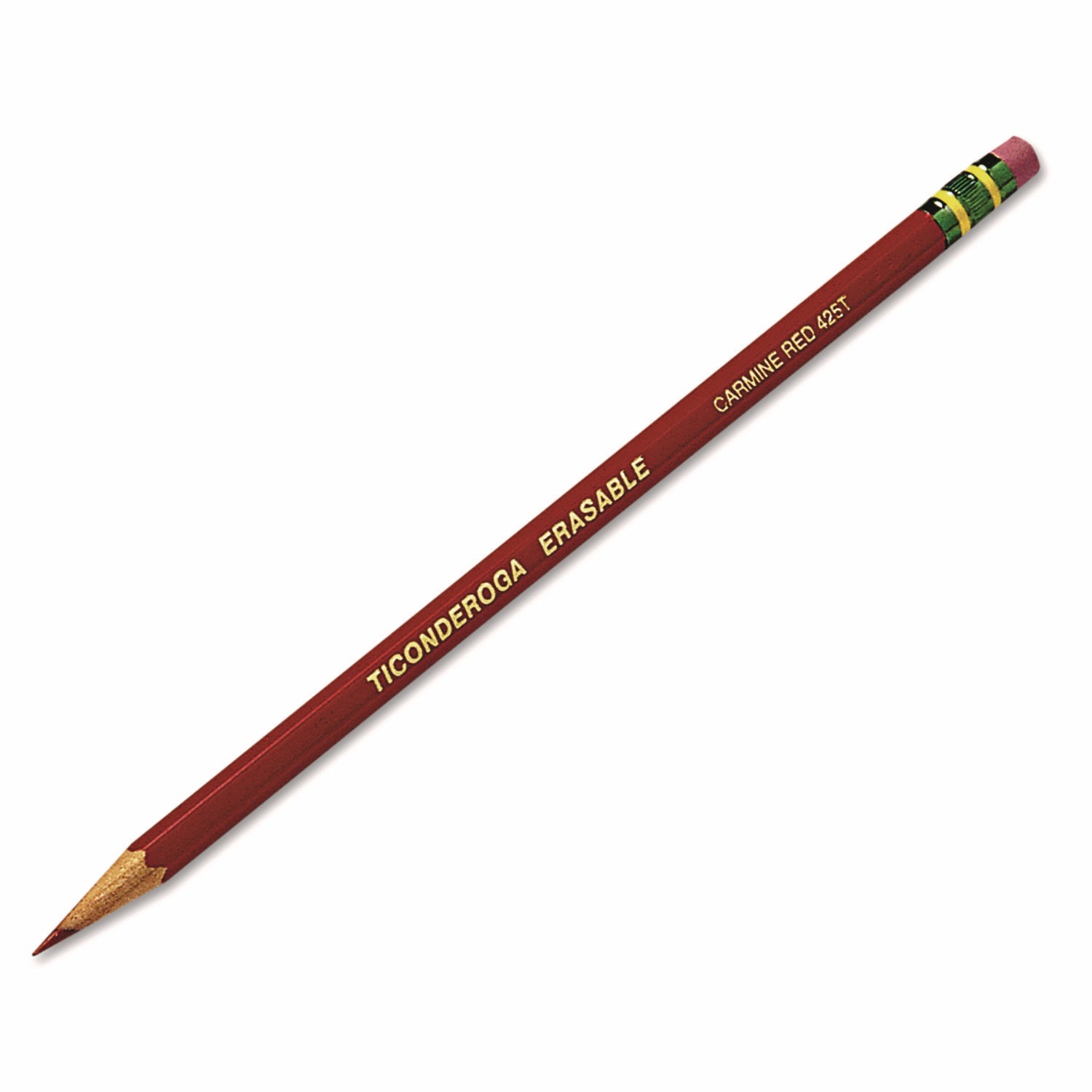 Erasable Colored Pencils, 2.6 mm, 2B, Carmine Red Lead, Carmine Red Barrel, Dozen