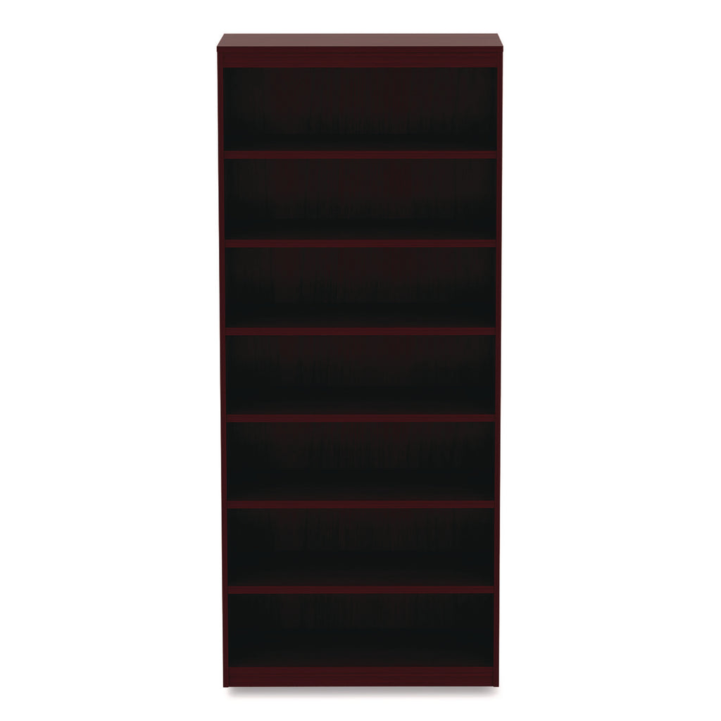 Alera Valencia Series Square Corner Bookcase, Seven-Shelf, 35.63w x 11.81d x 83.86h, Mahogany