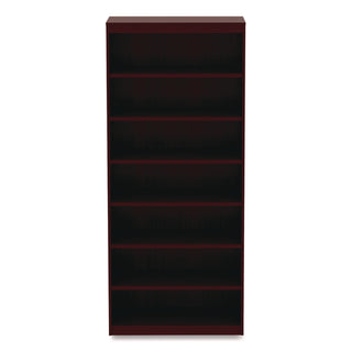 Alera Valencia Series Square Corner Bookcase, Seven-Shelf, 35.63w x 11.81d x 83.86h, Mahogany