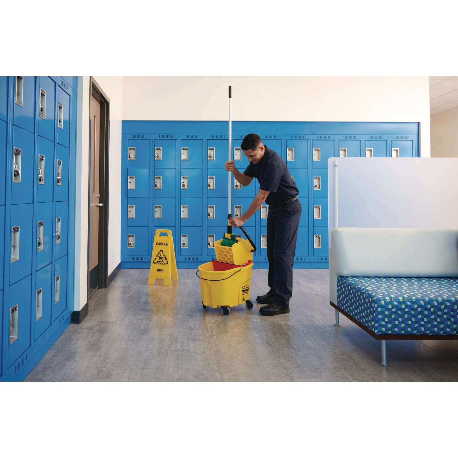 Caution Wet Floor Sign, 11 x 12 x 25, Bright Yellow, 6/Carton
