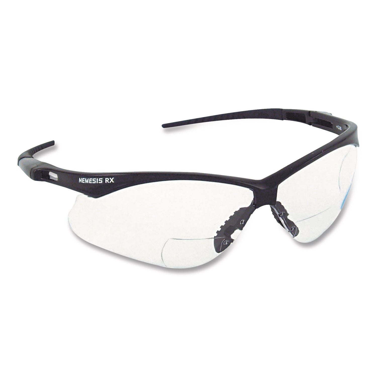 V60 Nemesis Rx Reader Safety Glasses, Black Frame, Clear Lens, +1.5 Diopter Strength