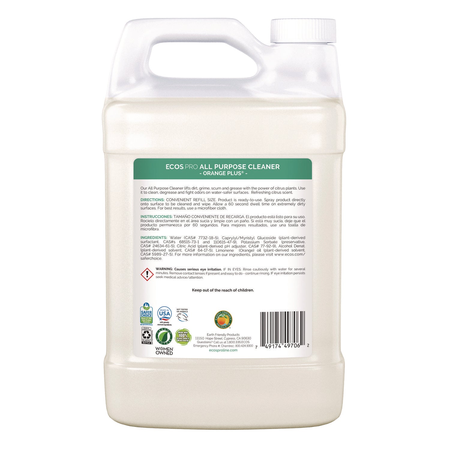 Orange Plus All Purpose Cleaner and Degreaser, Citrus Scent, 1 gal Bottle