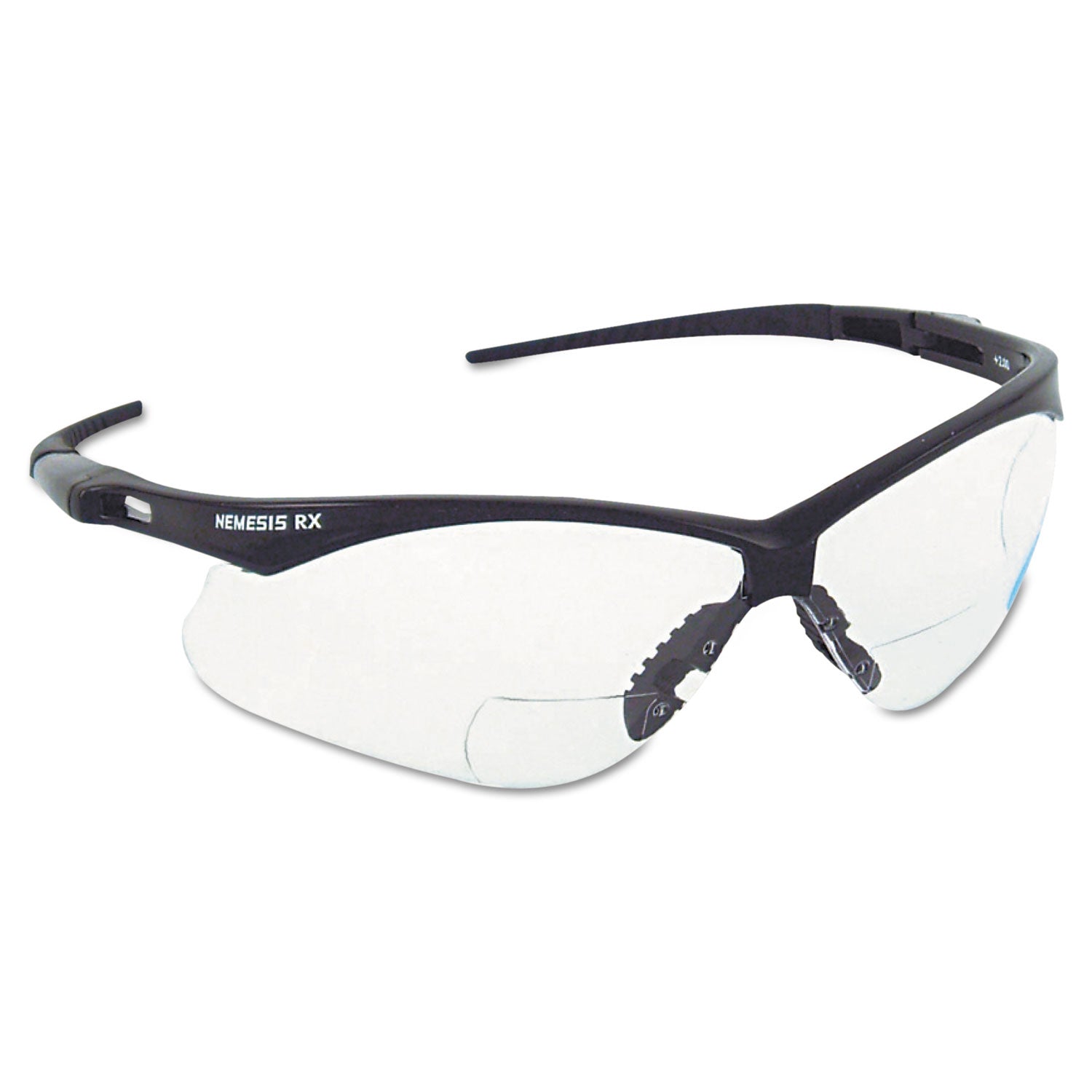 v60-nemesis-rx-reader-safety-glasses-black-frame-clear-lens-+15-diopter-strength_kcc28621 - 1