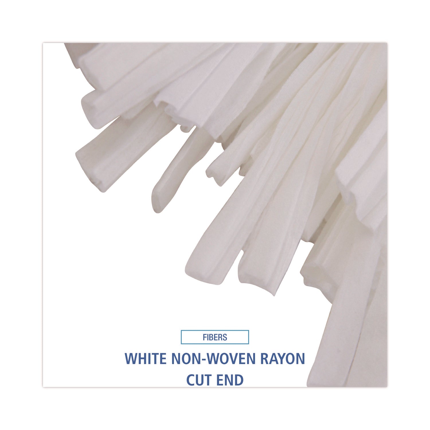 Cut-End Wet Mop Head, Rayon/Polyester, Non-Woven, White, 20oz