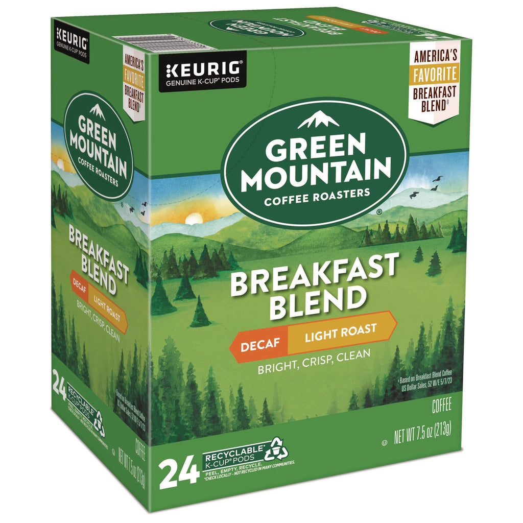 Breakfast Blend Decaf Coffee K-Cups, 96/Carton