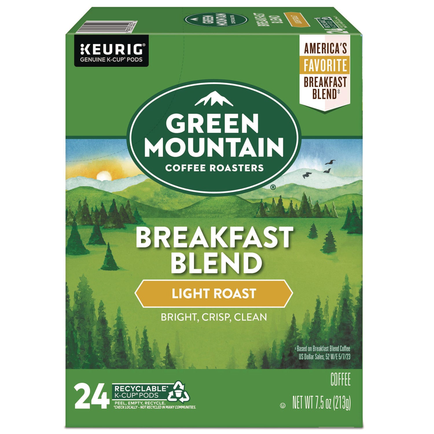 Breakfast Blend Coffee K-Cup Pods, 24/Box