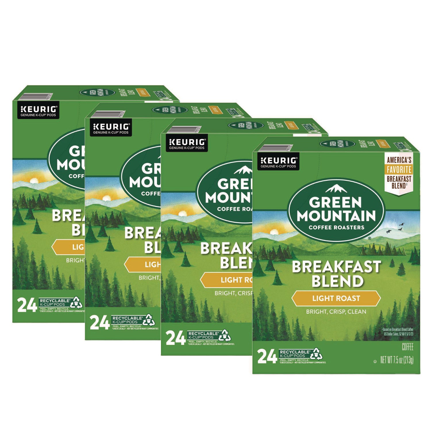 Breakfast Blend Coffee K-Cup Pods, 96/Carton