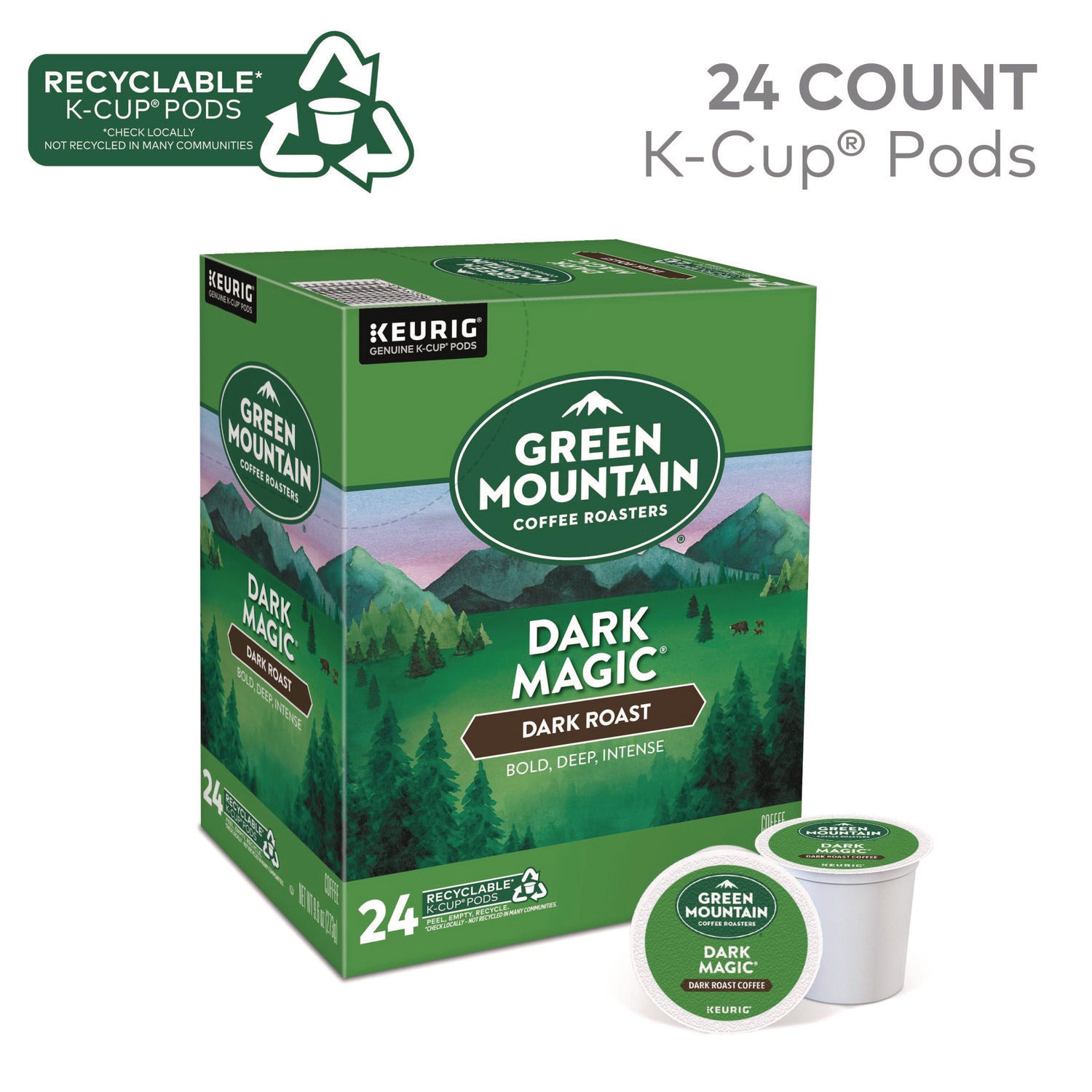 Dark Magic Extra Bold Coffee K-Cup Pods, 24/Box