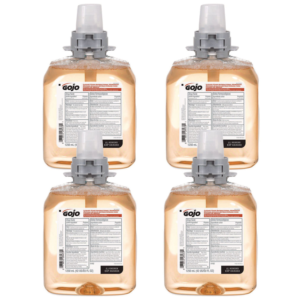 Luxury Foam Antibacterial Handwash, Fresh Fruit, 1,250 mL Refill, 4/Carton
