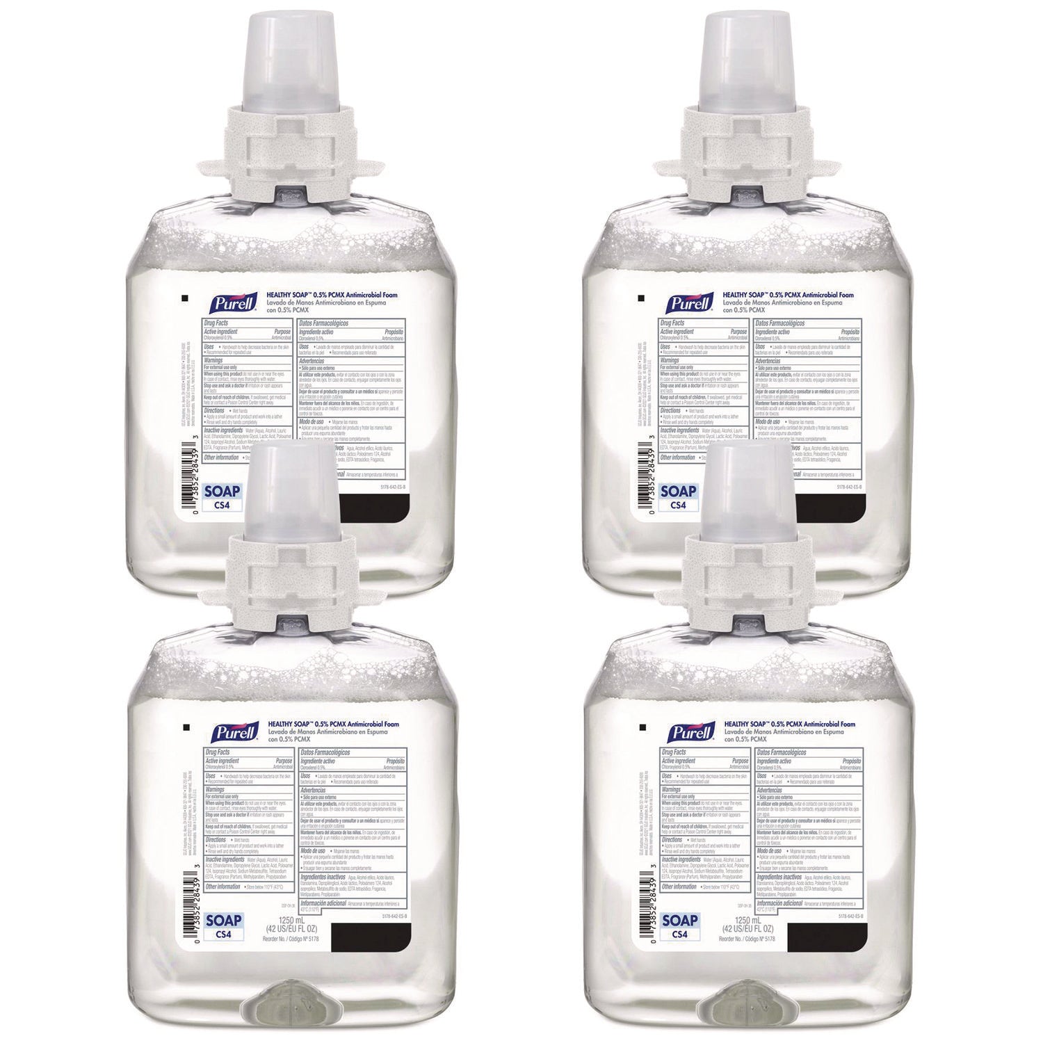 Healthcare HEALTHY SOAP 0.5% PCMX Antimicrobial Foam, For CS4 Dispensers, Fragrance-Free, 1,250 mL, 4/Carton
