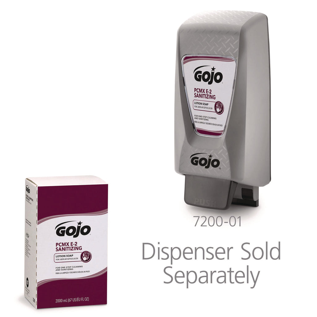 E2 Sanitizing Lotion Soap with PCMX, For Pro TDX Dispenser, Fragrance-Free, 2,000 mL Refill Bag-in-Box, 4/Carton