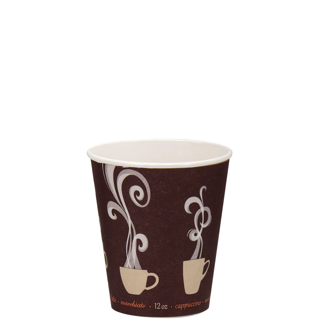 Thermoguard Insulated Paper Hot Cups, 12 Oz, Steam Print, 600/carton
