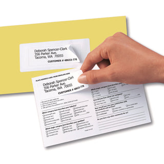 Send and Reply Piggyback Labels, Inkjet/Laser Printers, 1.63 x 4, White, 12/Sheet, 20 Sheets/Pack