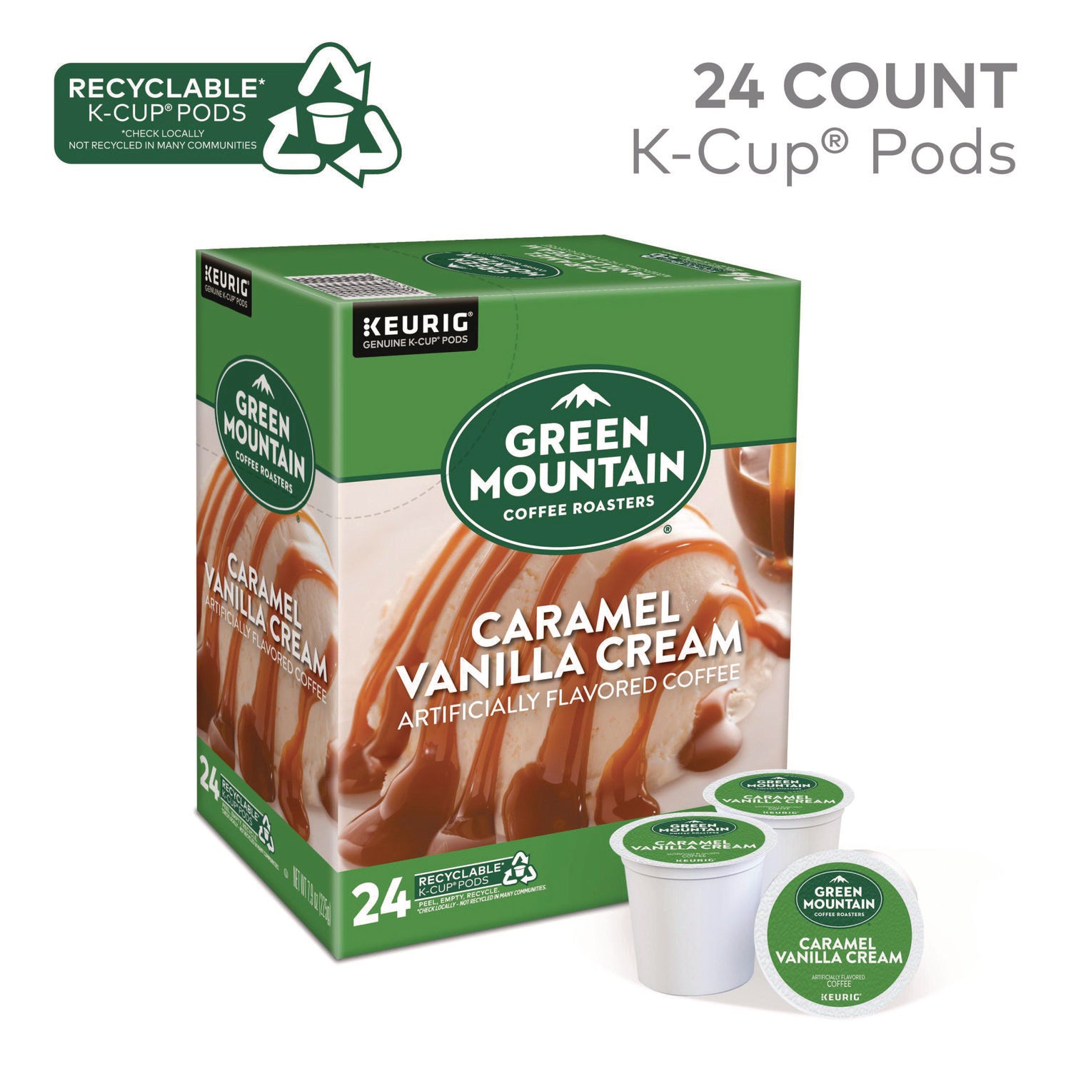 Caramel Vanilla Cream Coffee K-Cups, 24/Box