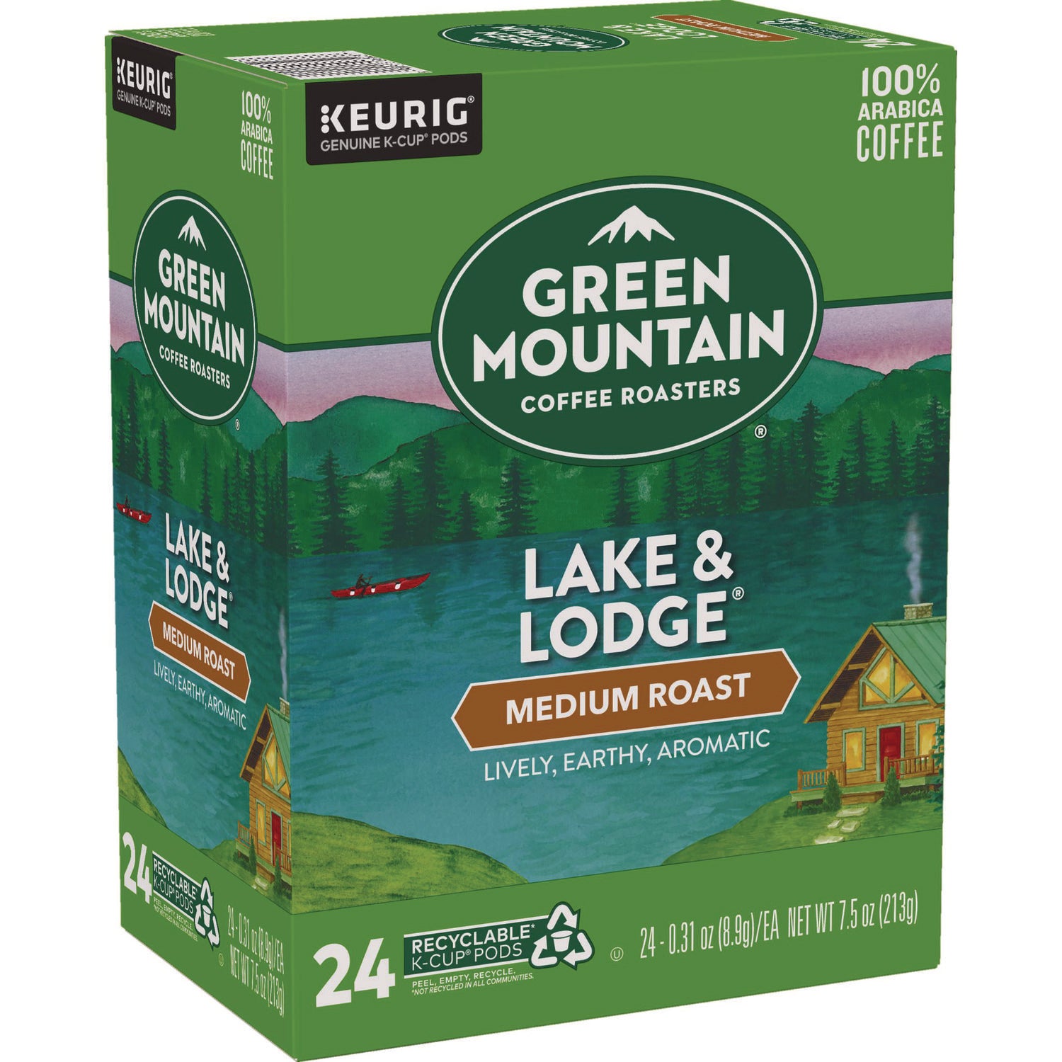 Lake and Lodge Coffee K-Cups, Medium Roast, 96/Carton