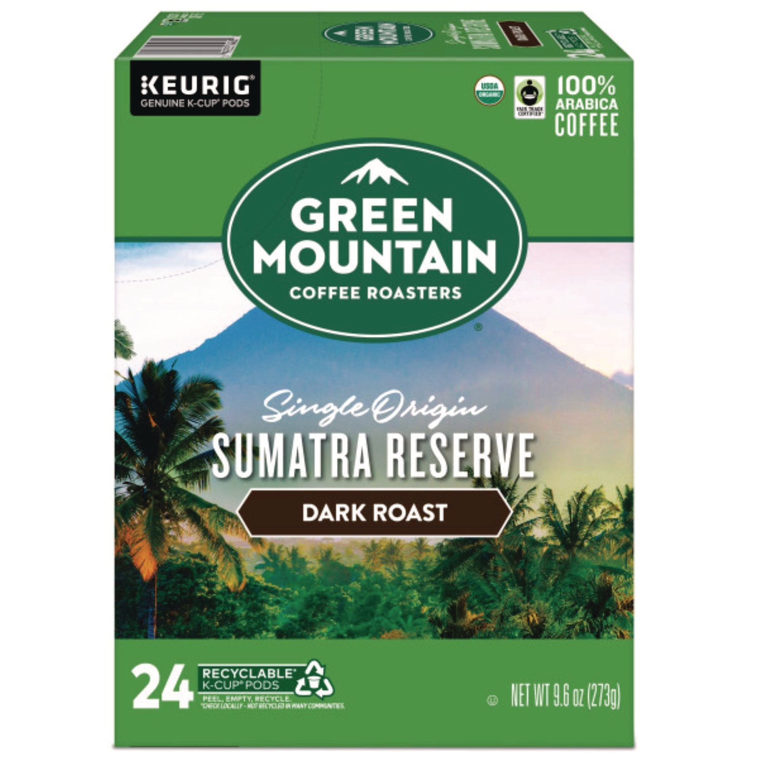 Fair Trade Organic Sumatran Extra Bold Coffee K-Cups, 24/Box