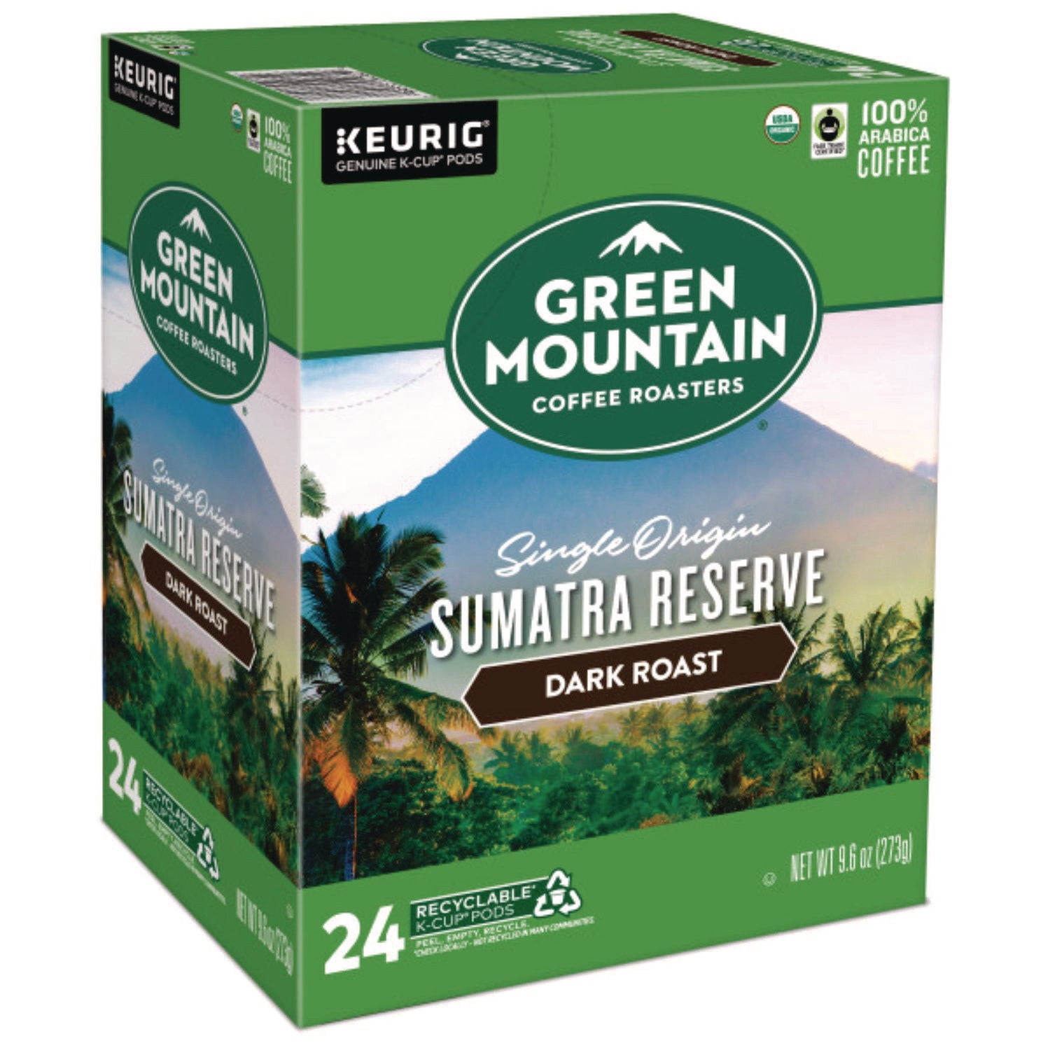 Fair Trade Organic Sumatran Extra Bold Coffee K-Cups, 24/Box