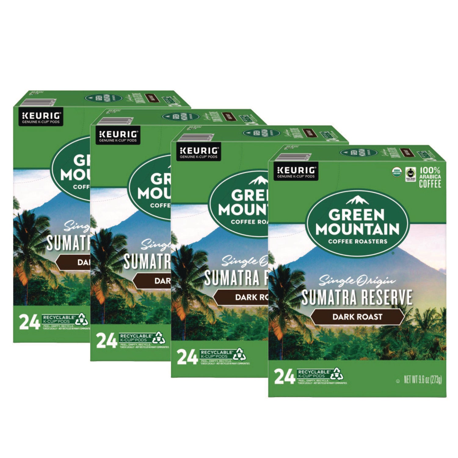 Fair Trade Organic Sumatran Extra Bold Coffee K-Cups, 96/Carton