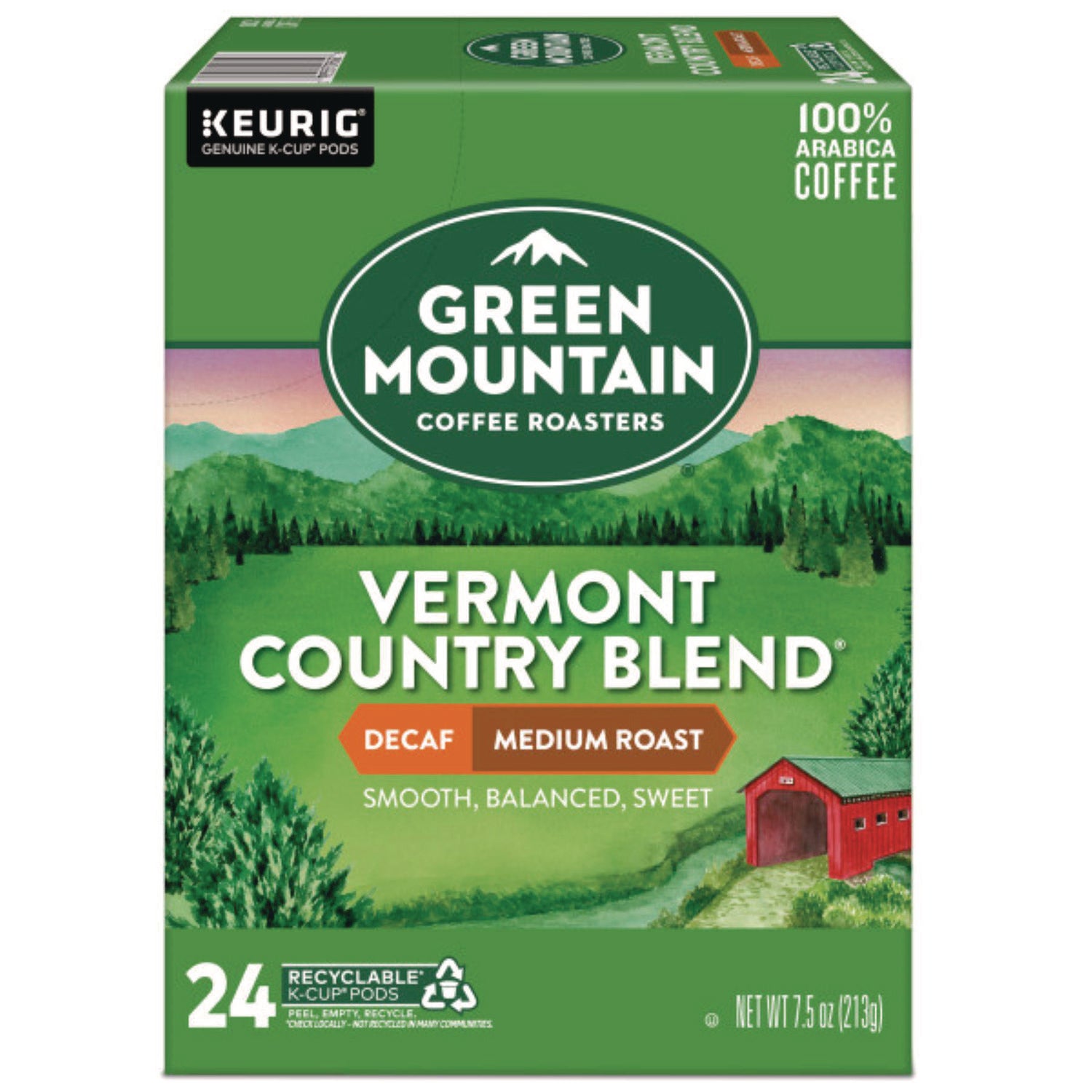Vermont Country Blend Decaf Coffee K-Cups, 24/Box
