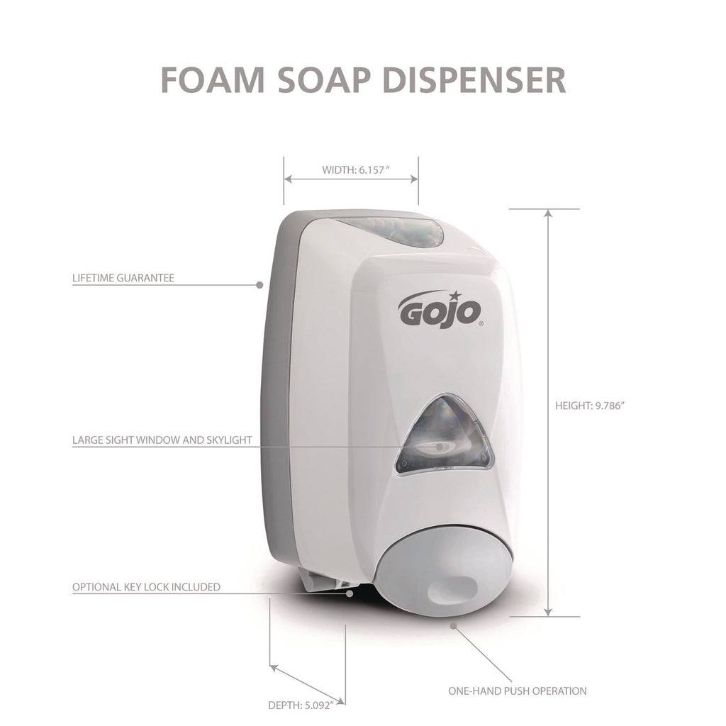 FMX-12 Soap Dispenser, 1,250 mL, 6.12 x 5.13 x 10.5, Gray/White