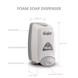 FMX-12 Soap Dispenser, 1,250 mL, 6.12 x 5.13 x 10.5, Gray/White