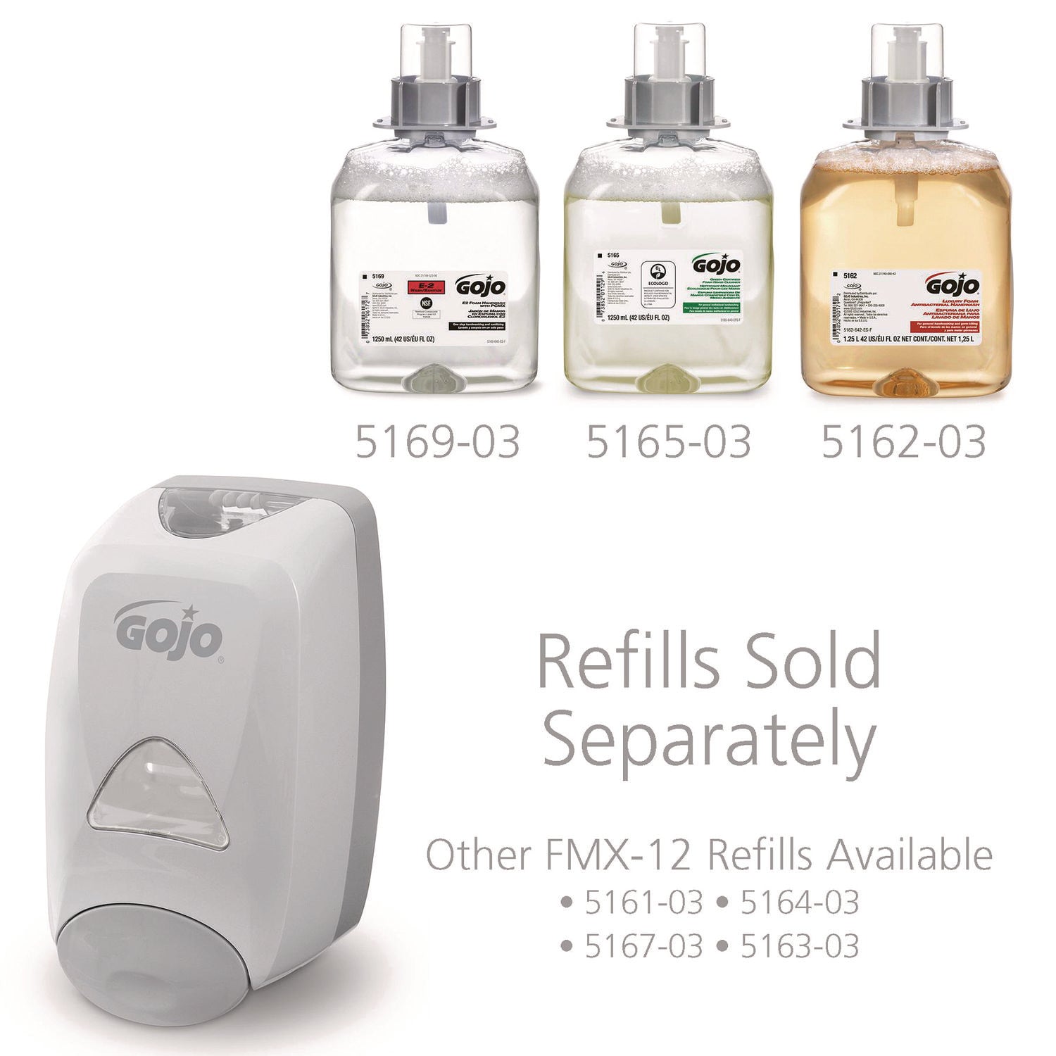 FMX-12 Soap Dispenser, 1,250 mL, 6.12 x 5.13 x 10.5, Gray/White