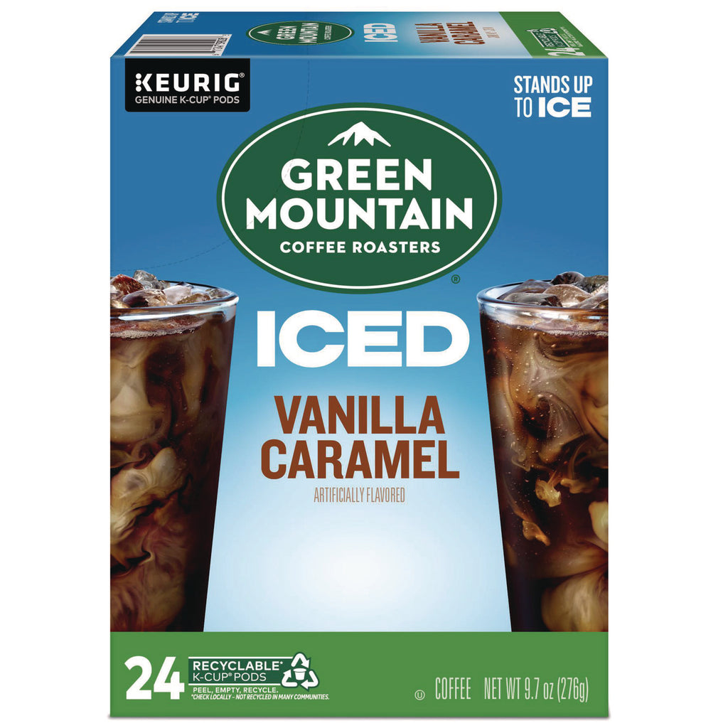 Vanilla Caramel Brew Over Ice Coffee K-Cups, 24/Box