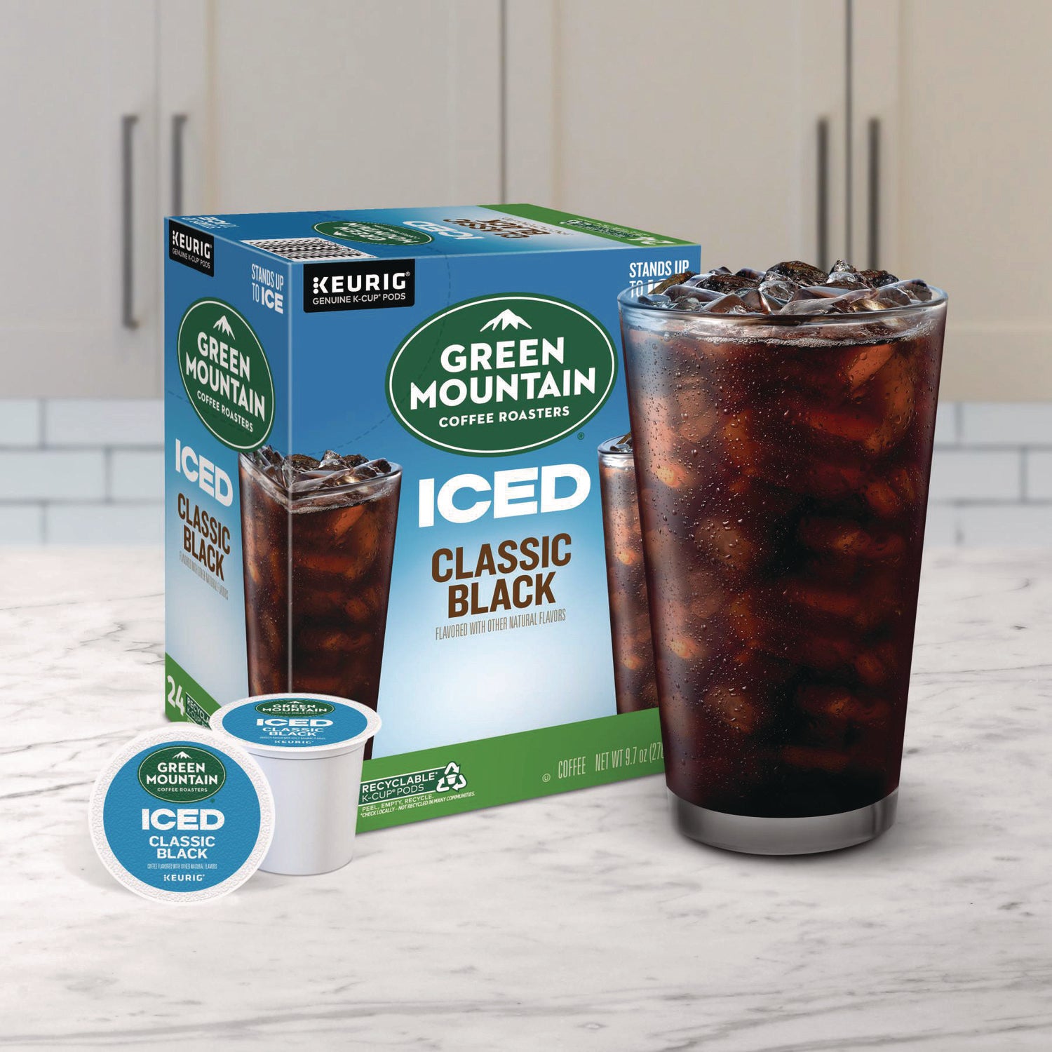 Classic Black Brew Over Ice Coffee K-Cups, 24/Box