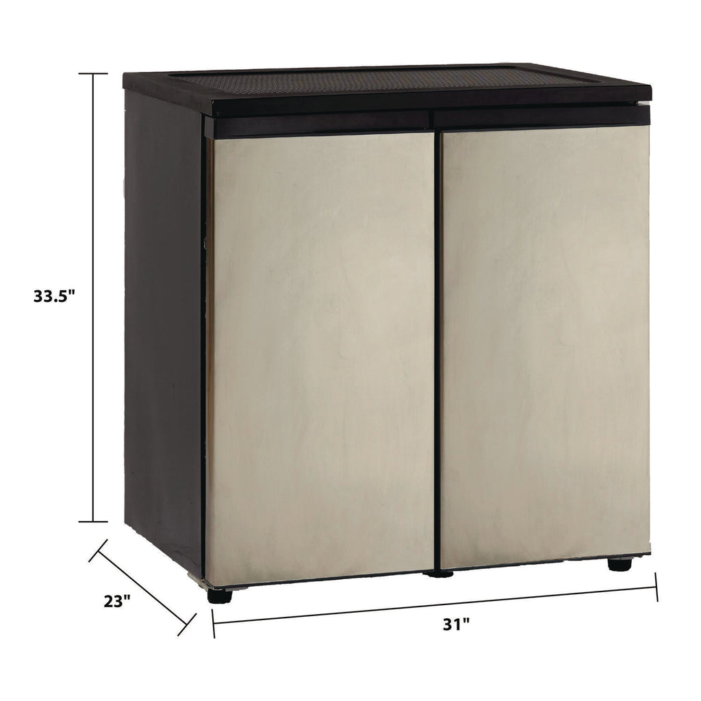 5.5 CF Side by Side Refrigerator/Freezer, Black/Stainless Steel