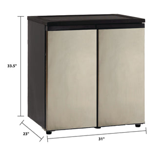 5.5 CF Side by Side Refrigerator/Freezer, Black/Stainless Steel