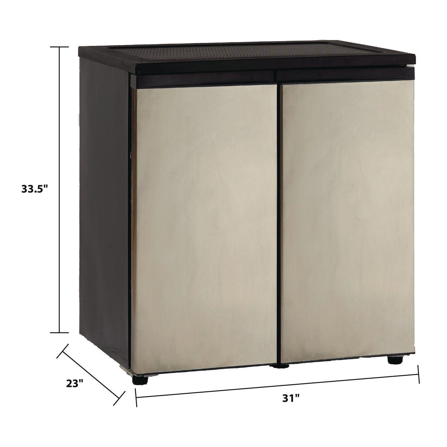 5.5 CF Side by Side Refrigerator/Freezer, Black/Stainless Steel