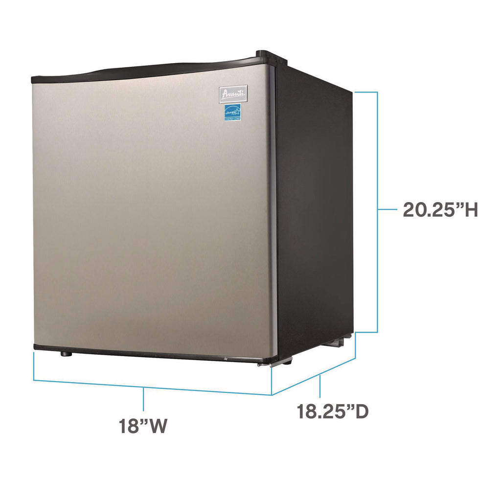 1.7 Cu. Ft. All Refrigerator, Stainless Steel/Black