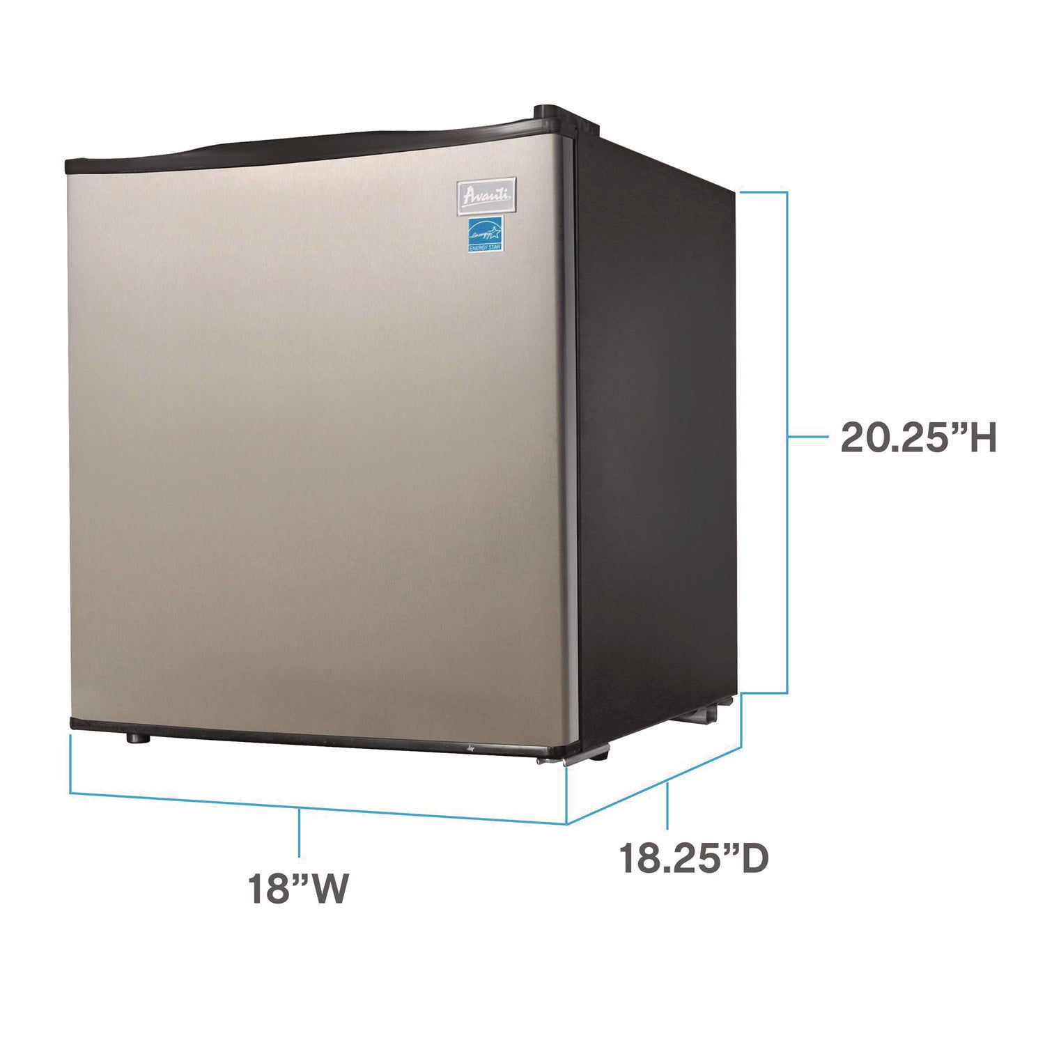 1.7 Cu. Ft. All Refrigerator, Stainless Steel/Black
